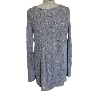 NWT- Hannah Striped Long Sleeve Women’s Blouse- Black & White - Drape Front